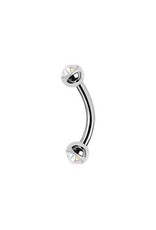 Stainless Barbell Steel 16 ga ball 3 mm, avec Zirconium