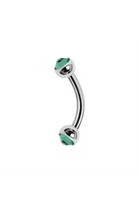 Stainless Barbell Steel 16 ga ball 3 mm, avec Zirconium