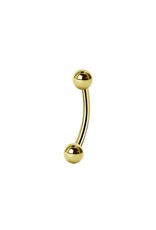 Gold PVD Barbell 16ga Gold Pvd plain