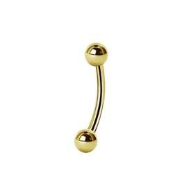 Gold PVD Barbell 16ga Gold Pvd plain