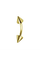 Gold PVD Barbell 16ga Gold Pvd Plain