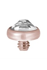 Rose Gold sur acier chirurgicale Tête de dermal Rose Gold diamant