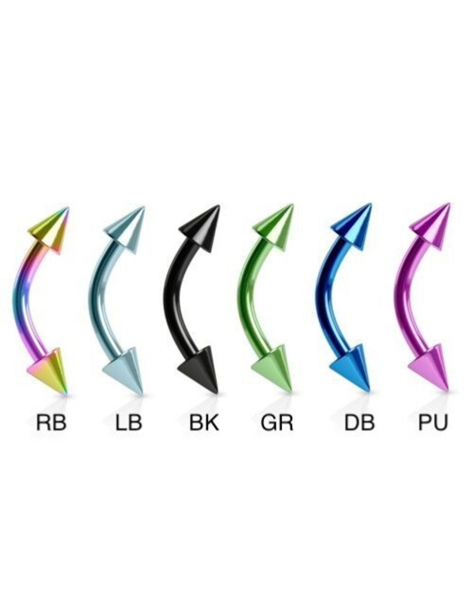 Barbell 16ga Titanium coloré