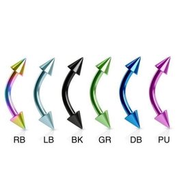 Barbell 16ga Titanium coloré