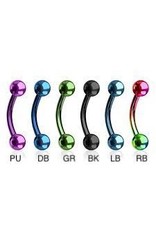 Barbell 16ga Titanium coloré