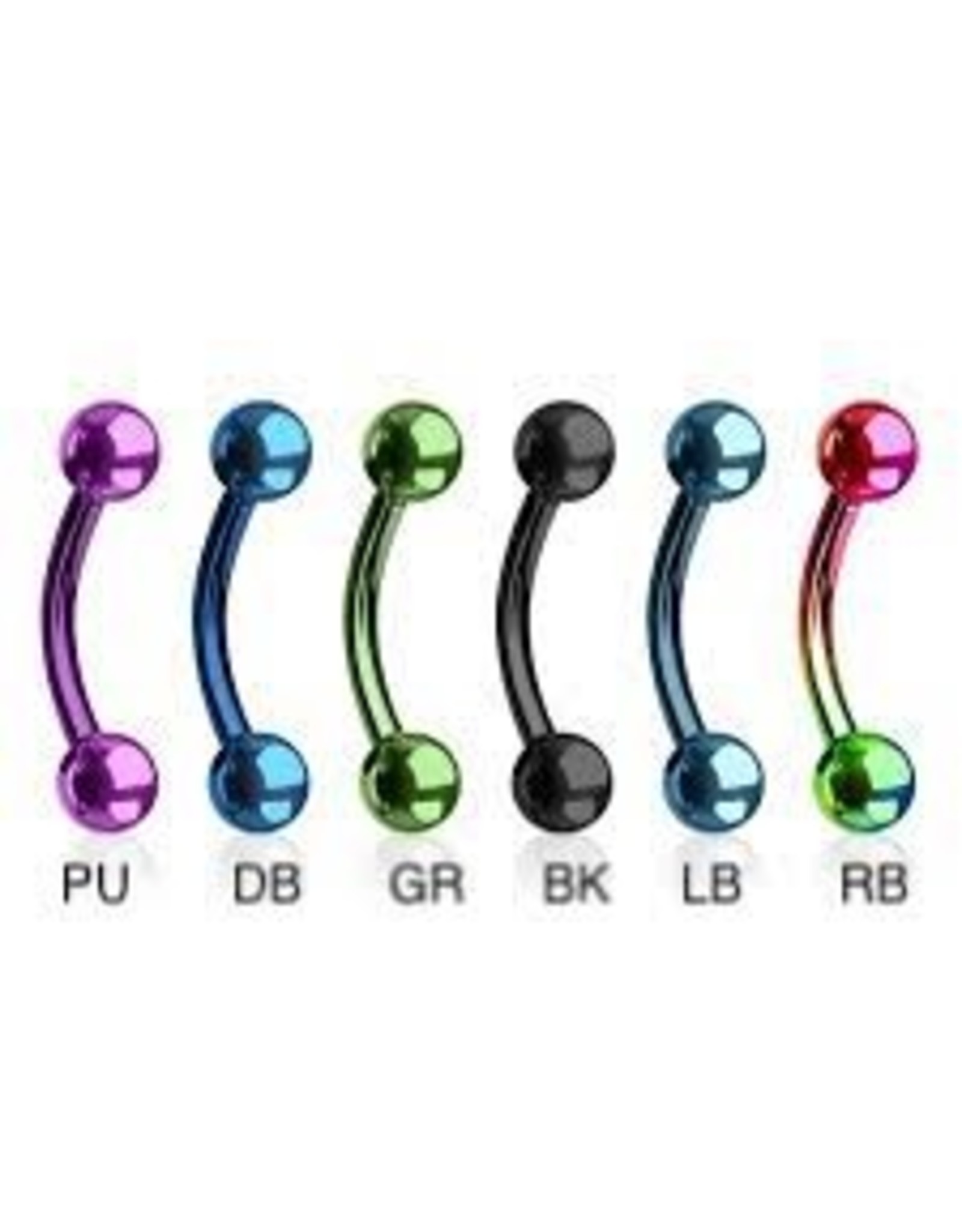 Barbell 16ga Titanium coloré