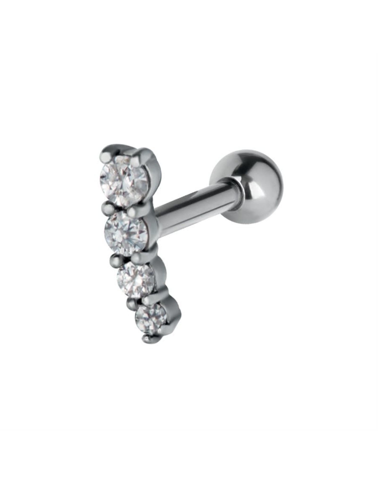 Stainless Bijoux pour cartilage 4 pierres