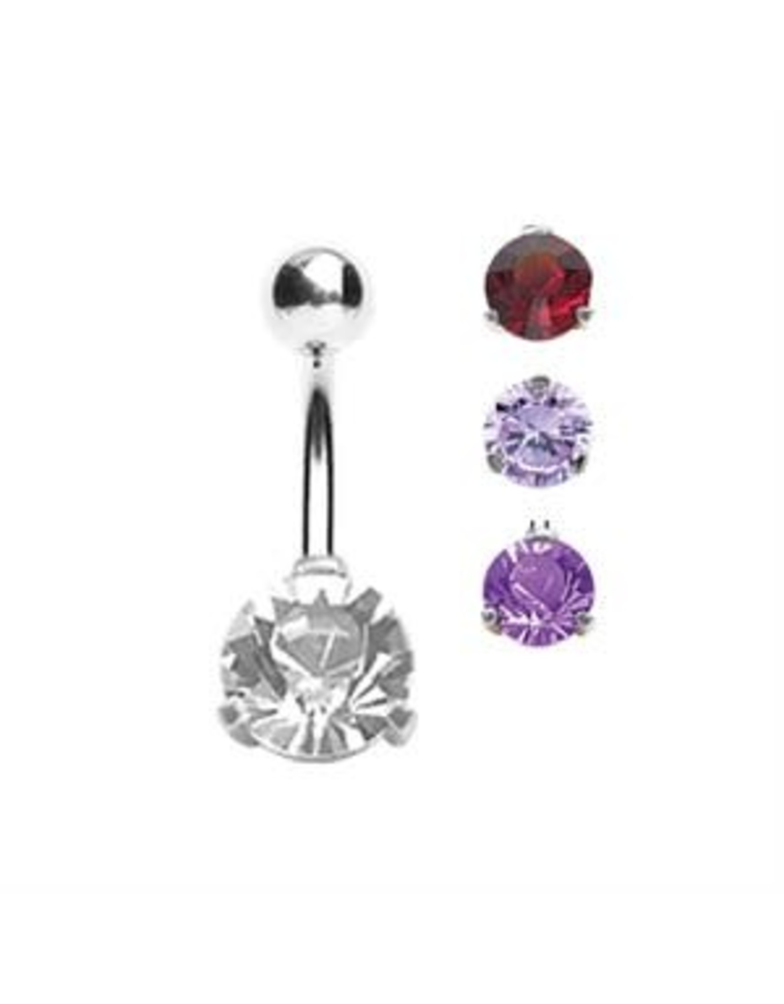 Stainless Nombril Steel Diamant Rond10