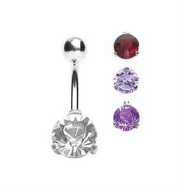 Stainless Nombril Steel Diamant Rond10