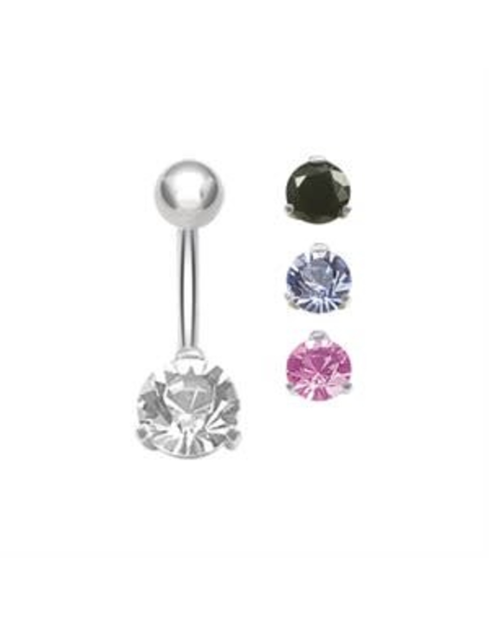 Stainless Nombril Steel Diamant rond05