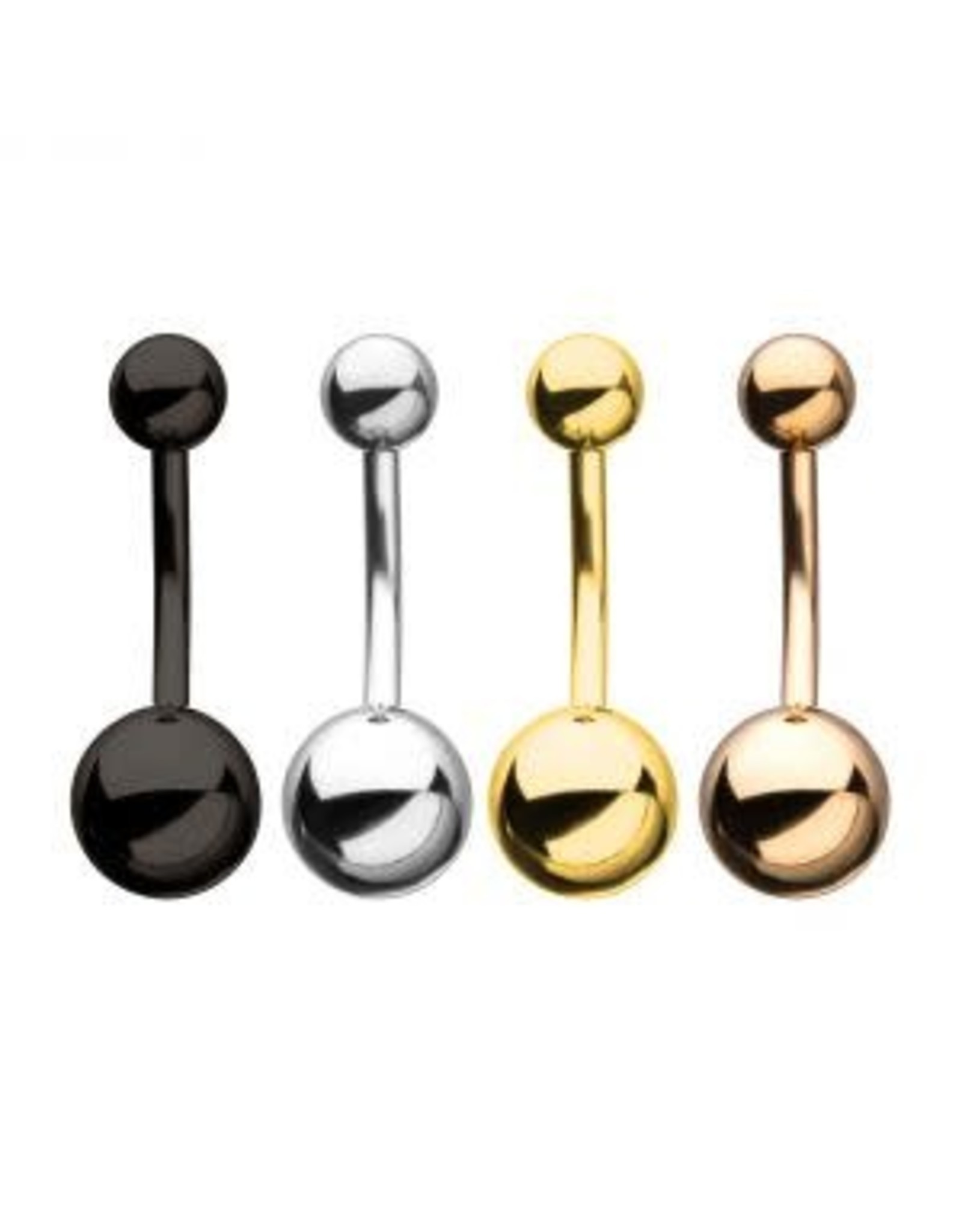Stainless Nombril Basic 14ga, 10 mm longueur