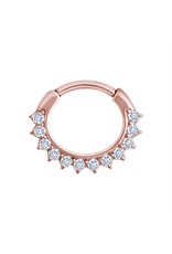 Rose Gold sur acier chirurgicale Septum Diamant 12 pierres Rose Gold