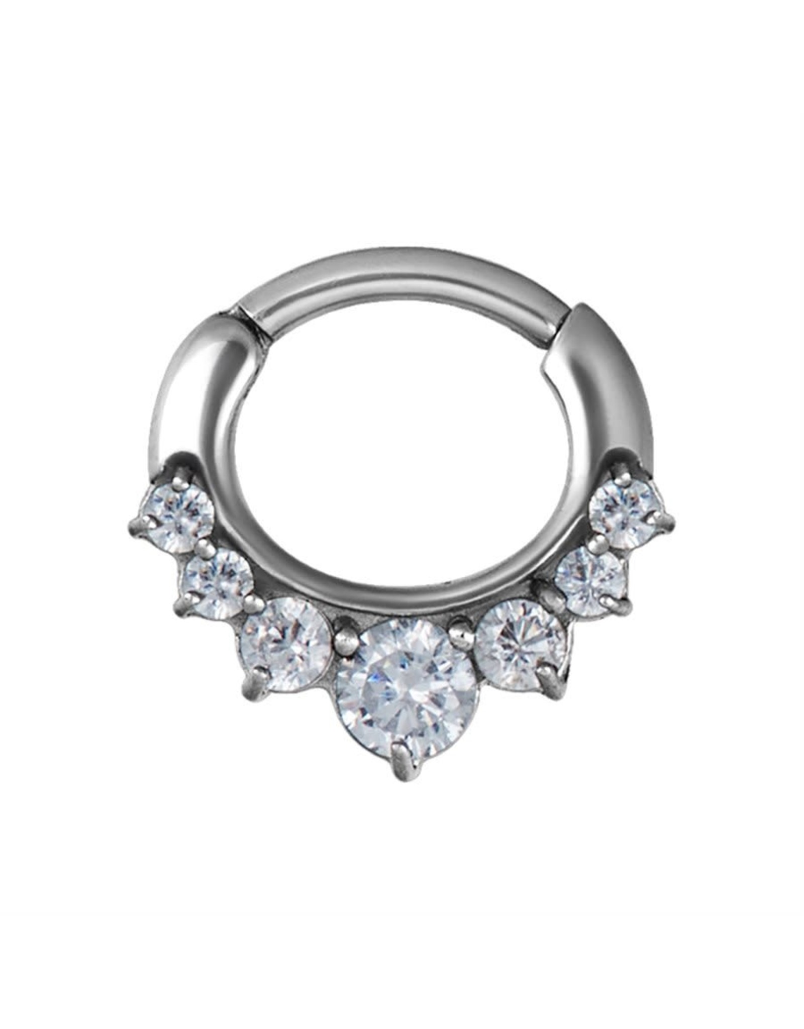 Stainless Septum Diamant Steel 8 mm 7 pierres