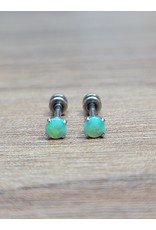 Stainless Boucle d'oreille Vissée Opale