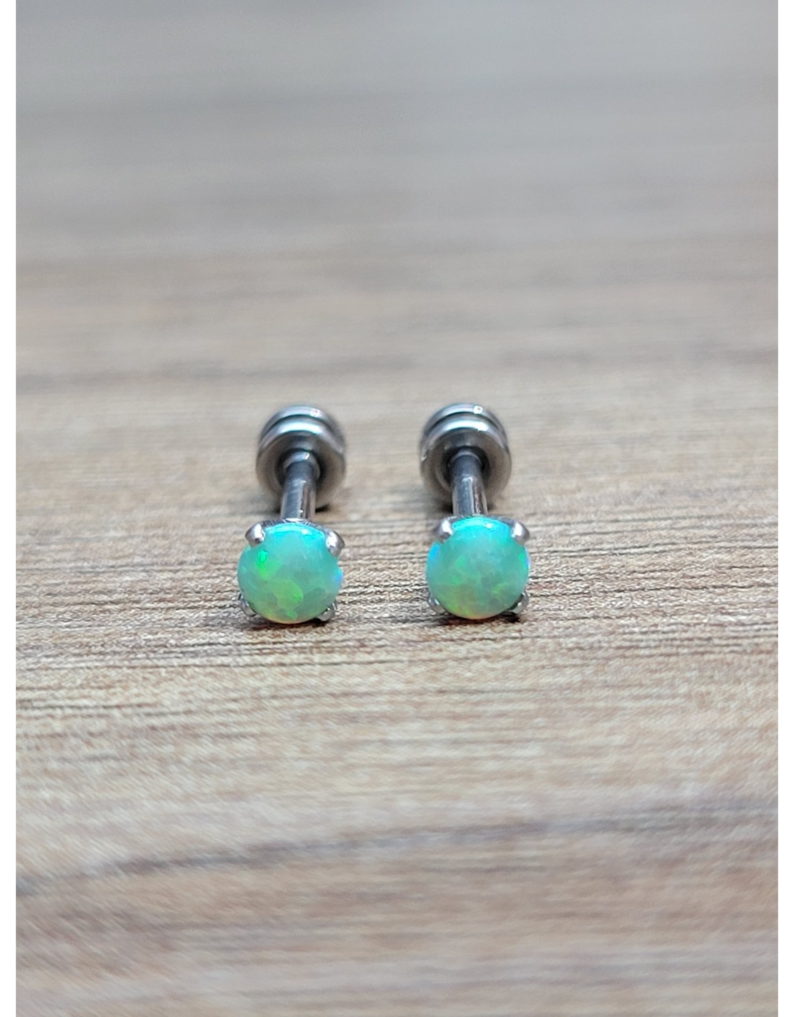 Stainless Boucle d'oreille Vissée Opale