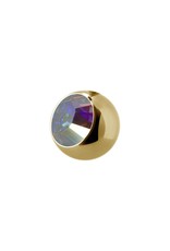 Gold PVD Boule 16ga Gold Pvd avec Zircon