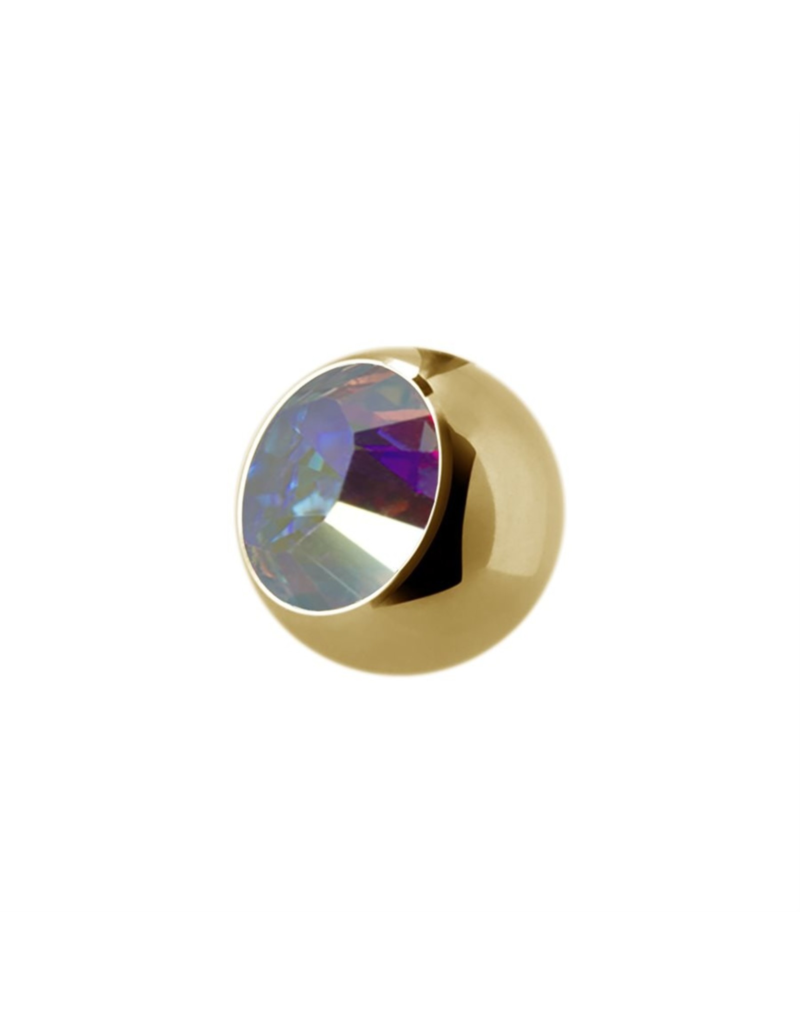 Gold PVD Boule 16ga Gold Pvd avec Zircon