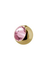 Gold PVD Boule 16ga Gold Pvd avec Zircon