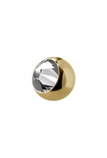 Gold PVD Boule 16ga Gold Pvd avec Zircon