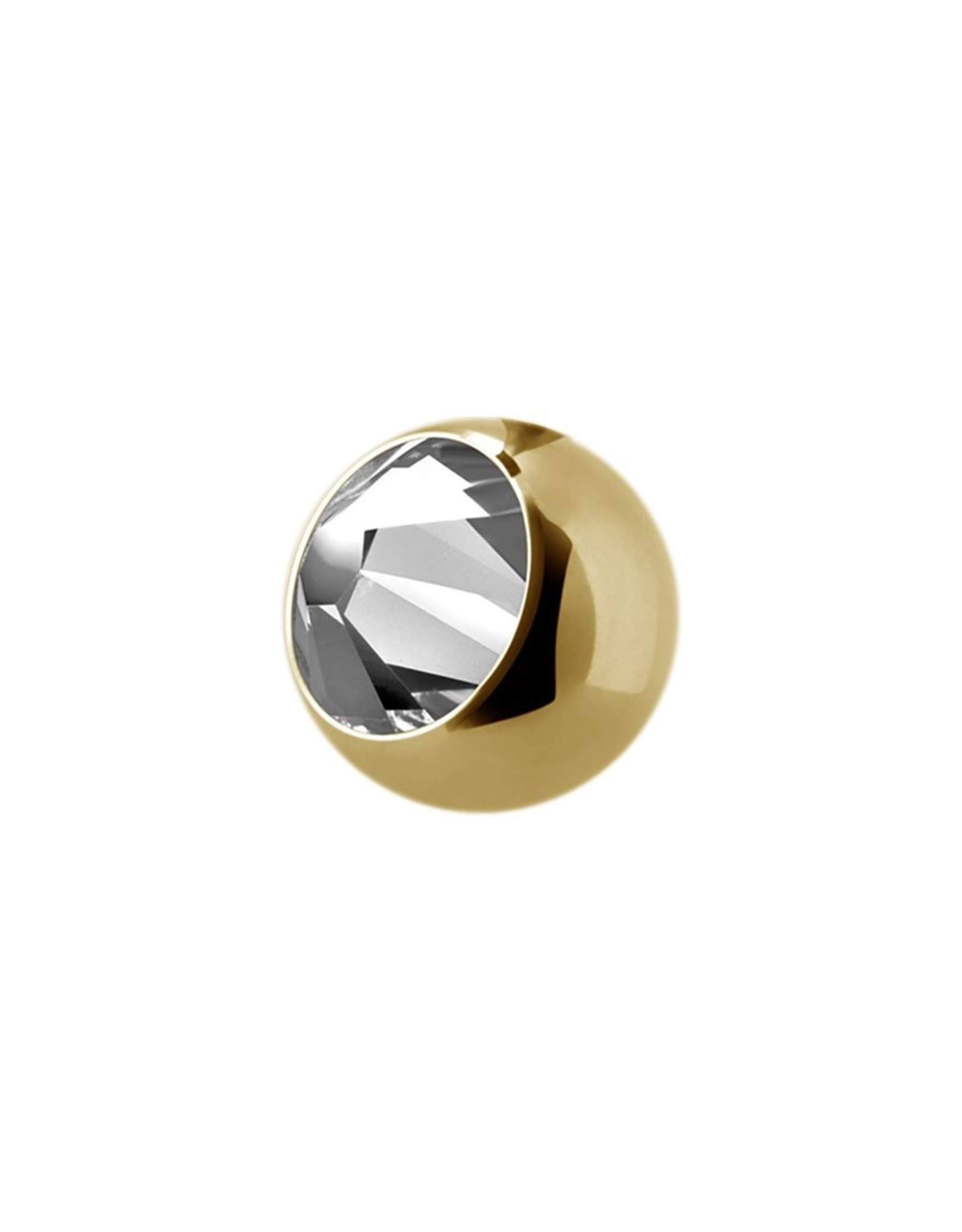 Gold PVD Boule 16ga Gold Pvd avec Zircon