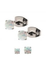 Boucle d'oreille Titanium Opale