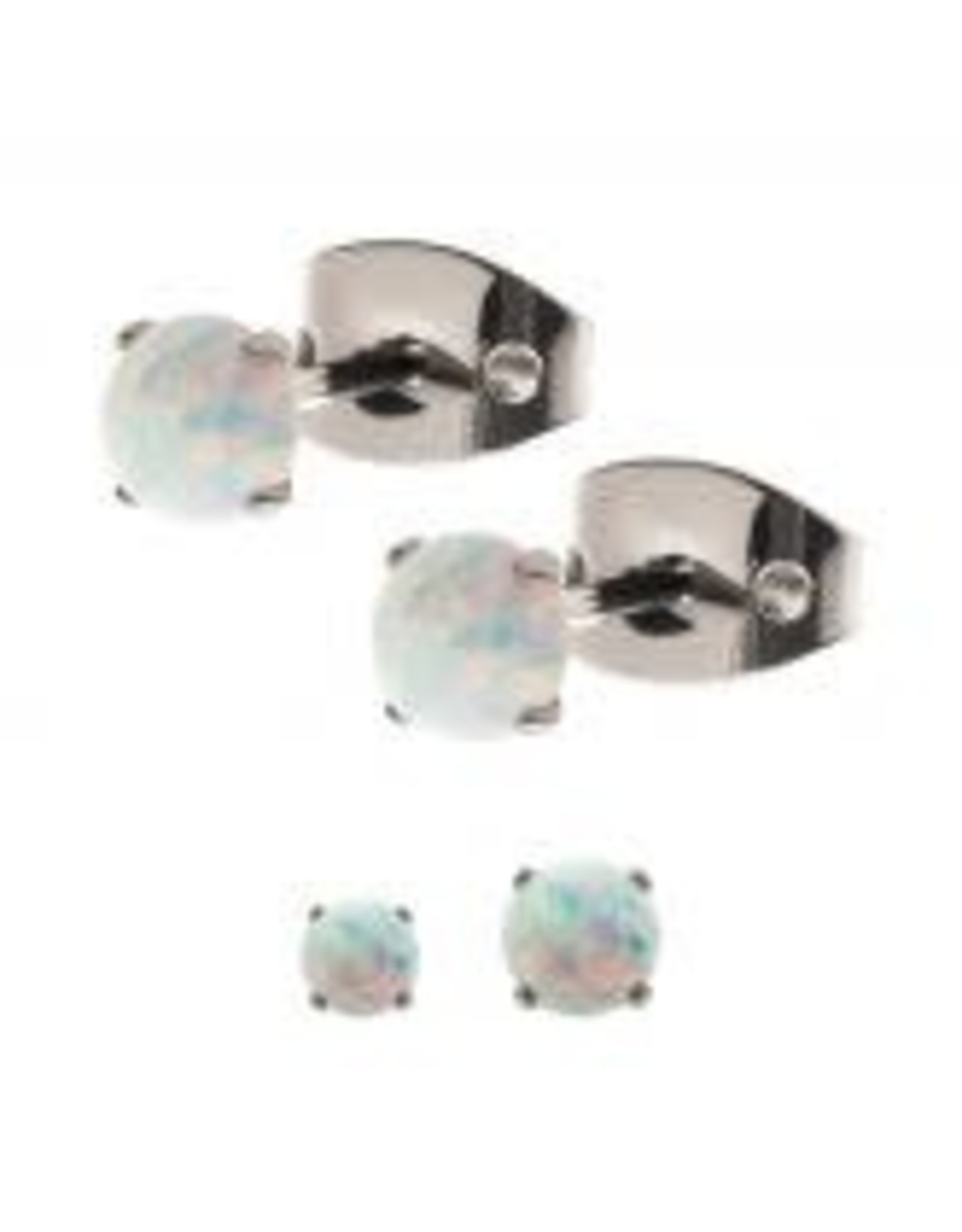 Boucle d'oreille Titanium Opale