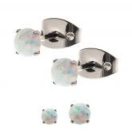 Boucle d'oreille Titanium Opale