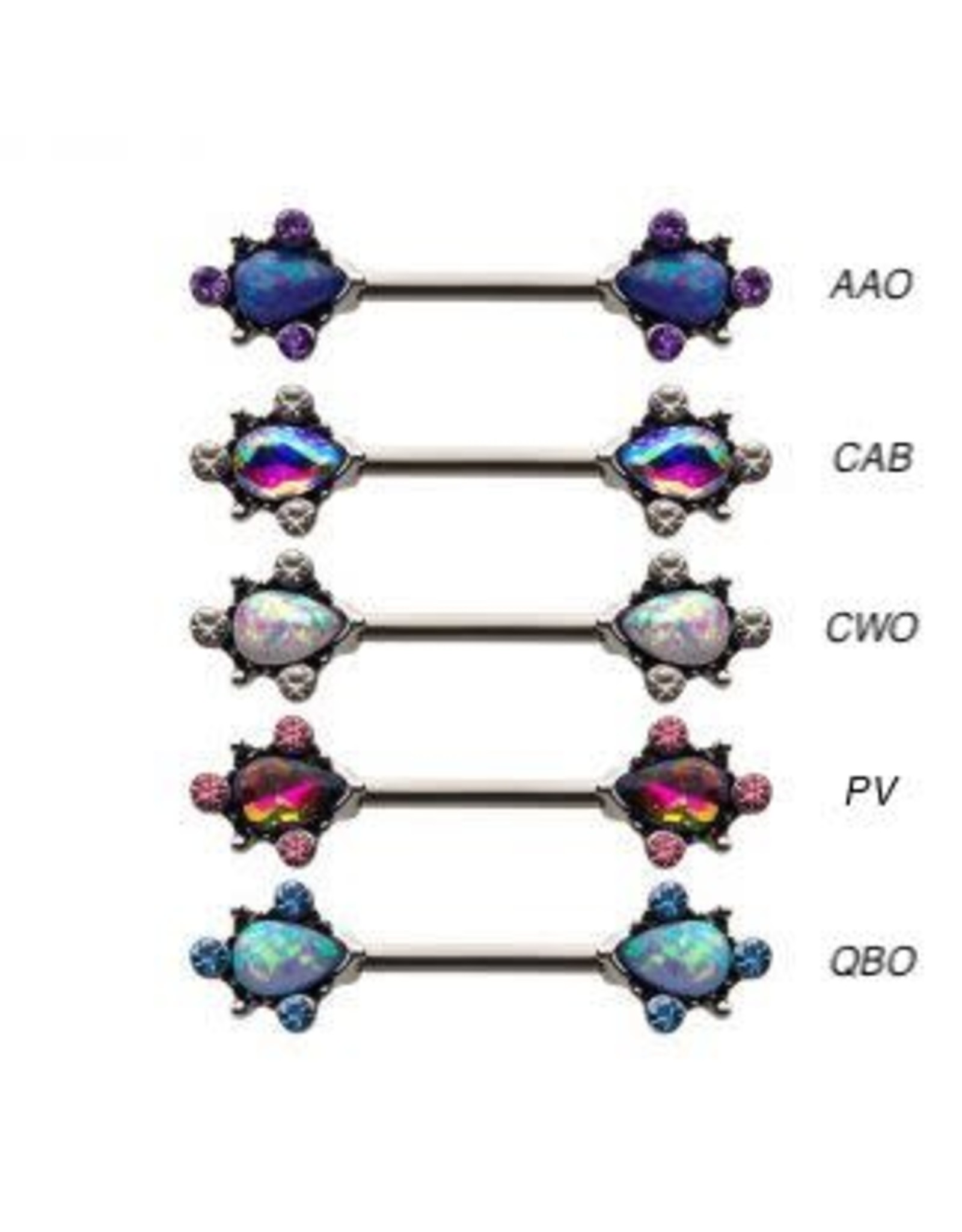 Stainless Sein 14ga/14mm, Teardrop Filigree,