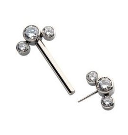 Sein 14ga/14mm, Titanium Threadless, 3 Pierres