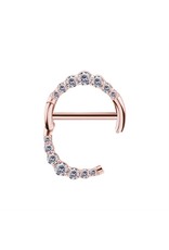 Stainless Clicker Sein Rond avec Diamant, 14ga