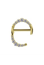 Stainless Clicker Sein Rond avec Diamant, 14ga