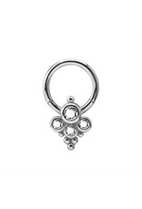Stainless Clicker Cluster Style,16ga/8mm
