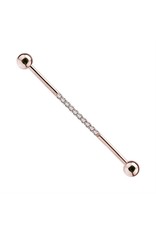 Rose Gold sur acier chirurgicale Industriel Rose Gold Diamond Line, 14ga/