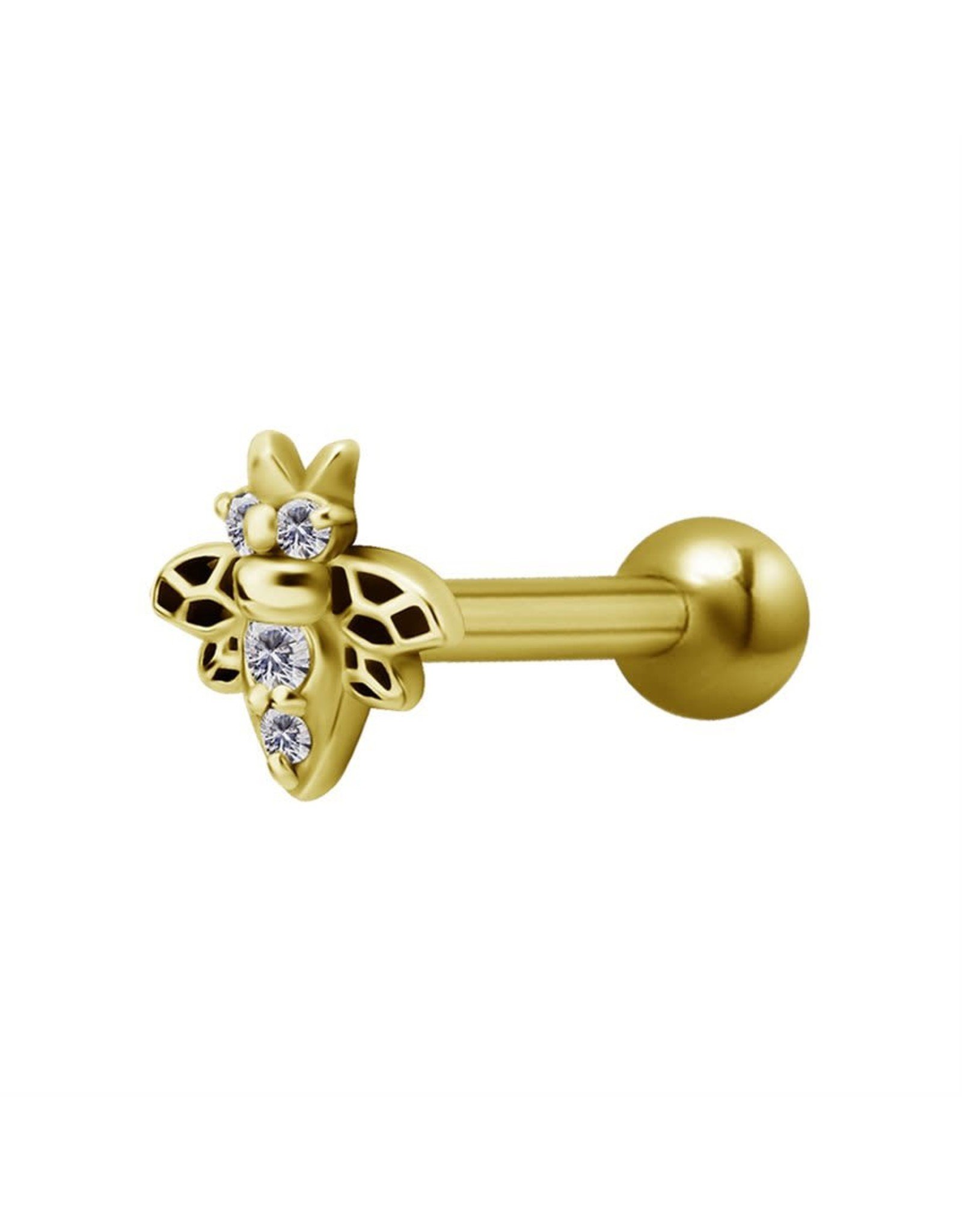 Gold PVD Bijou pour cartilage Abeille