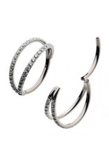 Anneau Clicker Double avec Zircon 16ga