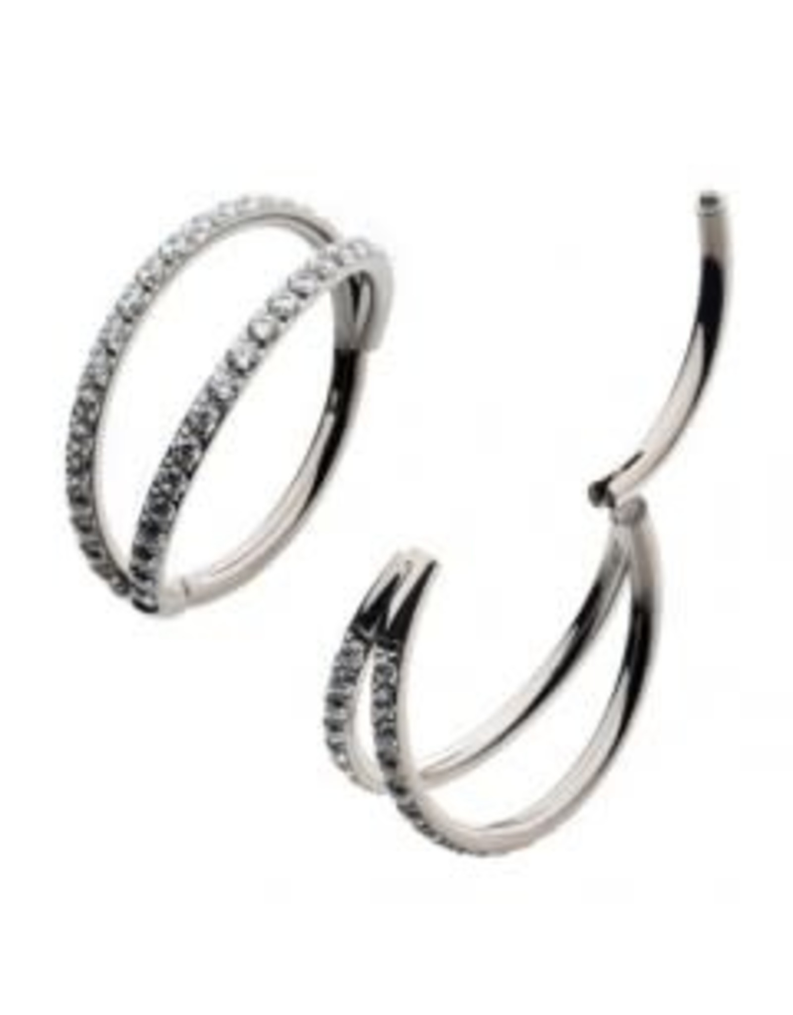 Anneau Clicker Double avec Zircon 16ga