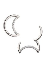Clicker Demi lune avec diamant de face