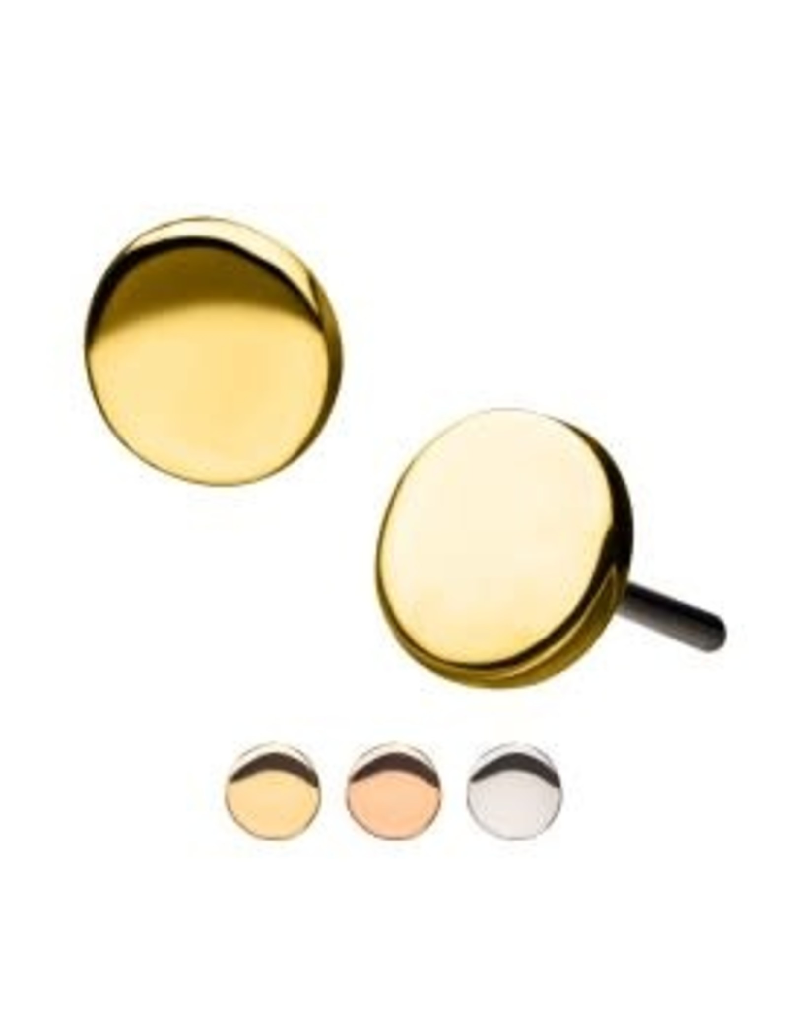 Gold Embout Threadless Plain YG 14K