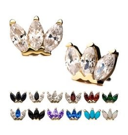 Or 14K Embout Threadless Marquise 14K