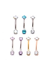 Stainless Barbell 16 ga Threaded, Zircon