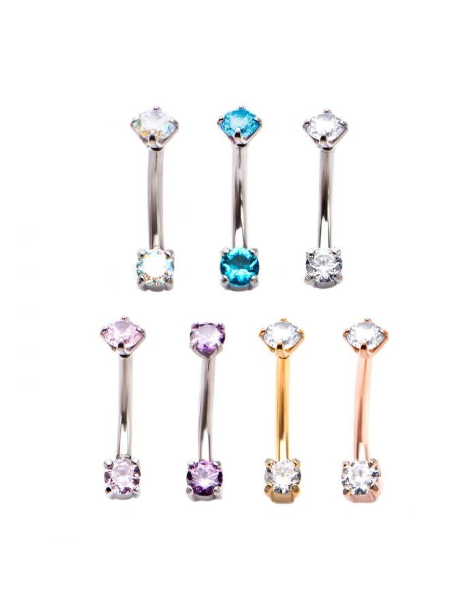 Stainless Barbell 16 ga Threaded, Zircon