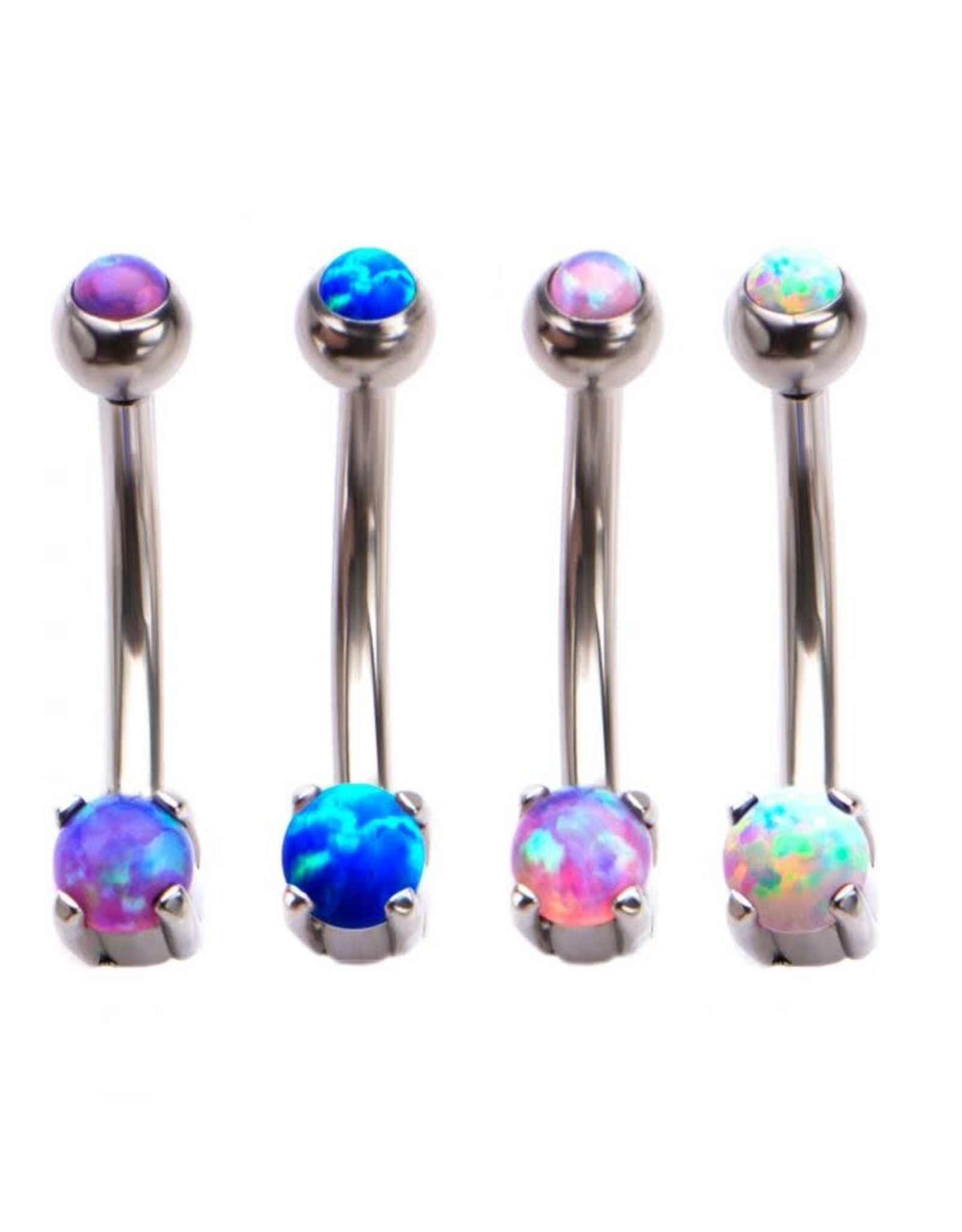 Stainless Barbell 16 ga Threaded, 8mm Opale