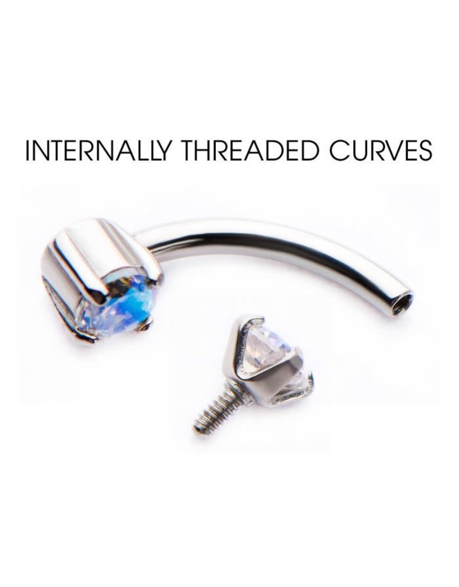 Stainless Barbell 16 ga Threaded, 8mm Opale