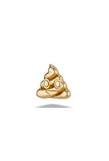 Gold Embout Threaded poop Emoji 14K