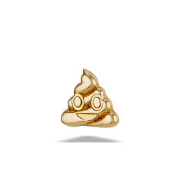 Gold Embout Threaded poop Emoji 14K