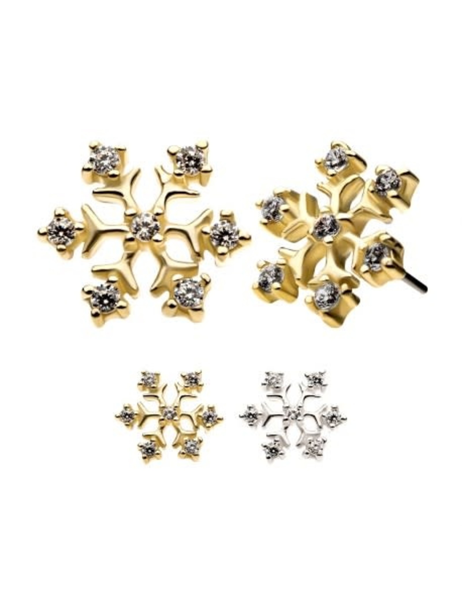 Gold Embout Threadless Petit Flocon 14K