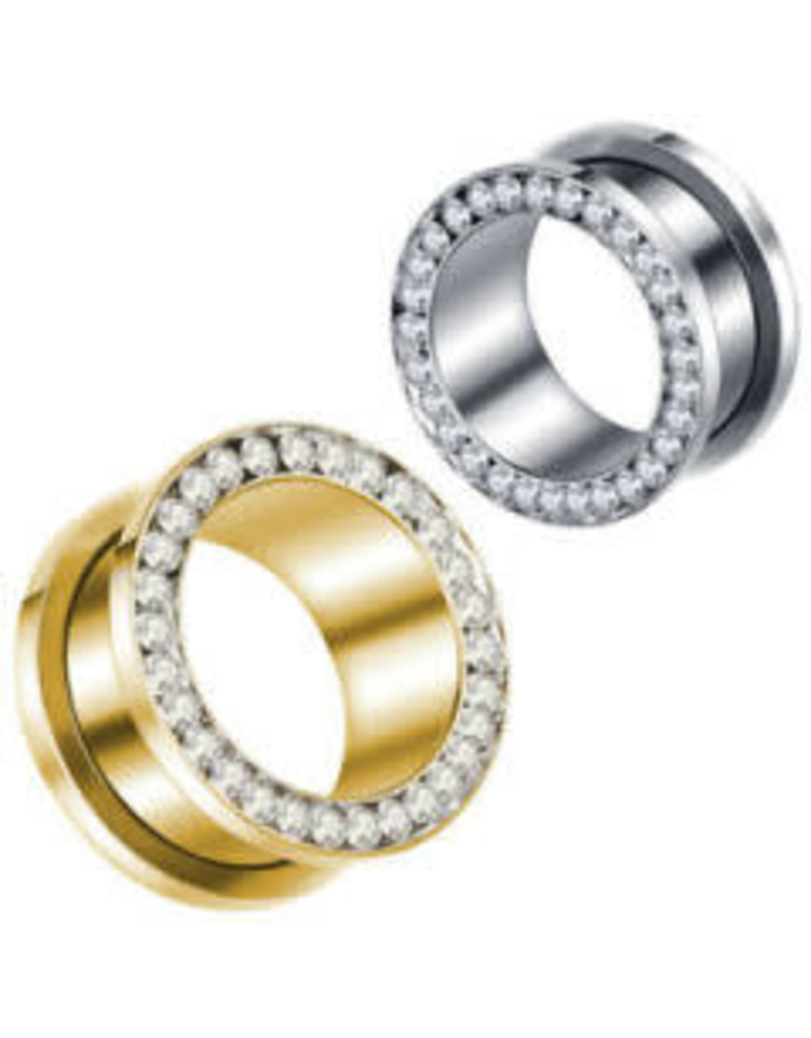 Stainless Flesh Tunnels Diamant