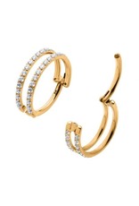 Clicker Double à diamant Titanium Pvd 24K, 16ga,