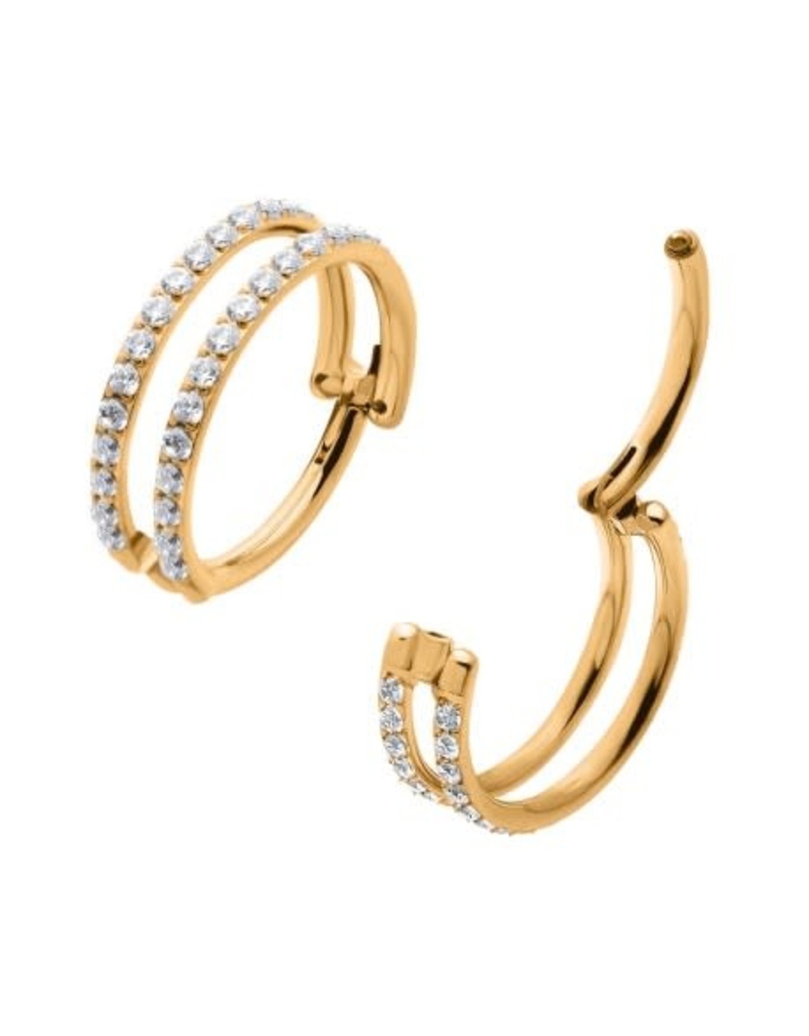 Clicker Double à diamant Titanium Pvd 24K, 16ga,