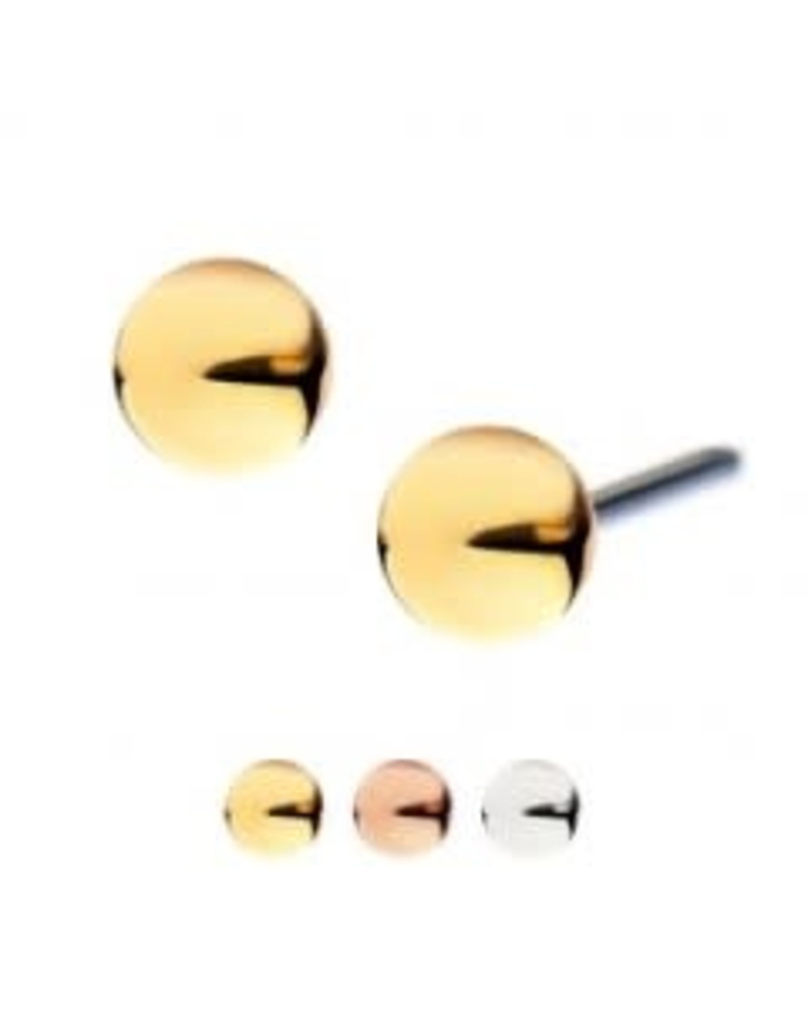 Gold Embout 14K Threadless Plain Ball